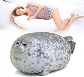 img 3 attached to Cute Medium Seal Plush Toy: ETAOLINE Chubby Blob Seal Pillow Cotton Stuffed Animals