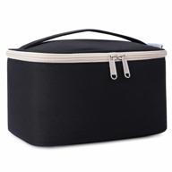 organize your beauty routine with narwey large travel makeup bag for women and girls – black, medium size логотип