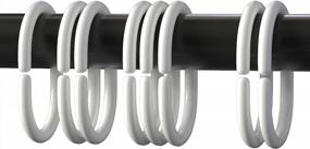 img 4 attached to Qulable 24 Pcs Shower Curtain Rings Plastic Shower Curtain Hooks C-Shaped Rings Hook Hanger Bath Drape Loop Clip Glide Bathroom Shower Window Rod (White)
