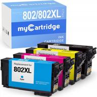 mycartridge remanufactured ink cartridges replacement for epson 802 802xl - compatible with workforce pro ec-4040 ec-4020 wf-4740 wf-4720 ec-4030 wf-4730 wf-4734 - black cyan magenta yellow, 4-pack logo