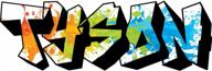 персонализированные настенные наклейки vwaq в виде граффити - наклейки с брызгами краски на заказ - gn34 (высота букв 4 дюйма) логотип