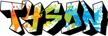 vwaq personalized graffiti wall decals - custom paint splatter stickers - gn34 (4" letter height) logo
