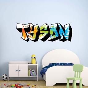 img 1 attached to VWAQ Personalized Graffiti Wall Decals - Custom Paint Splatter Stickers - GN34 (4" Letter Height)
