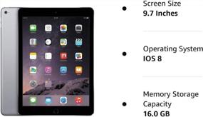 img 1 attached to Восстановленный планшет Apple MGL12LL/A iPad Air 📱 2 серого цвета - 9.7-дюймовый дисплей Ретина, 16 ГБ, Wi-Fi