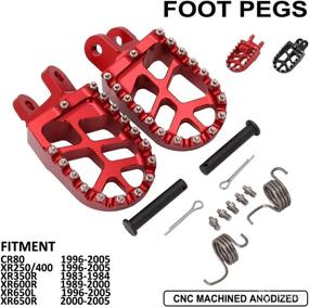 img 3 attached to Foot Pegs Footpegs Footrests Foot Pedals Rests CNC MX For KLX250R 250 250S 250SF KLX300R KLX650 KLX650R KLR650 CR80 85 CRM250 XR250R 400R 600R 650L 650R CRF1000L DTC Motorcycle(Red)