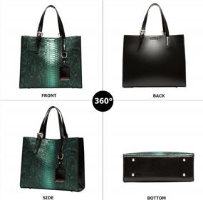 img 1 attached to Snake Pattern Vegan Leather Tote Shoulder Bag Set For Women - Large Top Handle Satchel And 3-Piece Purse Set