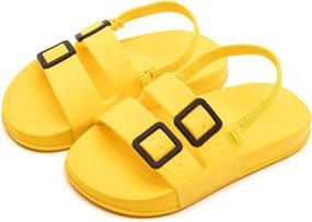 img 4 attached to Toddler Outdoor Casual Slides Sandals Boys' Shoes : Sandals