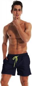 img 3 attached to Quick Dry Swimwear For Men: YnimioAOX Beach Shorts With Mesh Lining - Perfect For Bathing Suits And Trunks