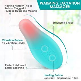 img 3 attached to 🤱 Breastfeeding Lactation Massager: Warm, Vibrating Support for Clogged Milk Ducts, Nursing, Pumping – Enhances Milk Flow (Teal)