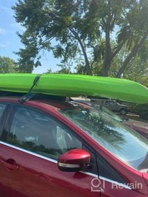 img 7 attached to WOOWAVE Premium Kayak Rack Pads Универсальный автомобильный мягкий багажник на крышу Крепление для каяка для каноэ / доски для серфинга / байдарки / SUP / сноуборда с ремнями для привязки, веревкой для привязки, ремнем с быстрой петлей и сумкой для хранения