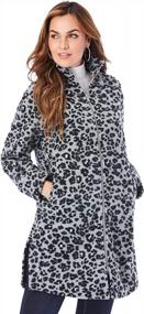 img 4 attached to Stay Warm And Stylish In Roamans Plus Size Plush Fleece Driving Coat Jacket