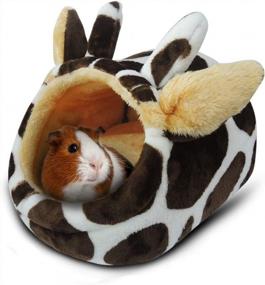 img 4 attached to Cozy Habitat Nesting Bed For Small Animals - Perfect For Guinea Pigs, Hamsters, Hedgehogs, Rats, And Chinchillas - Soft Snuggle Sack With Removable Washable Mat - Brown