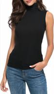 slim fit stretchy layer tee shirts for women - mock turtleneck tank tops in sleeveless and long sleeve options by nasperee logo