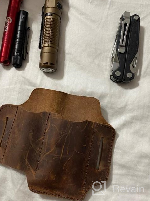 img 1 attached to Leatherman Multitool Sheath XXL EDC Leather Holster For Flashlights, 5 Inch Knives And Tactical Tools - Chestnut review by Marcus Curry