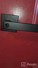 img 8 attached to TICONN Heavy Duty Matte Black Door Handle Deadbolt Combo Set For Exterior Entrance Doors - Reversible Square Lever Design (1-Pack)