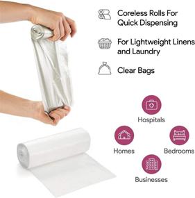 img 3 attached to 🗑️ Clear Garbage Can Liners 20-30 Gallon - 50 Count, Medium-Large Size, High Density, 10 Microns - Lightweight & Thin Trash Bags for Office, Home, Hospital - 2 Coreless Rolls