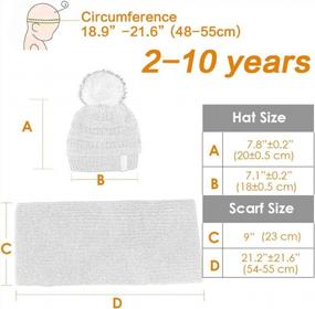 img 1 attached to Детская зимняя вязаная шапка и шарф с помпоном из искусственного меха - лыжная кепка с помпонами для мальчиков и девочек (3-10 лет)