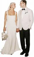 свадебные платья трапециевидной формы: атласные кружевные платья с v-образным вырезом и открытой спиной для пляжных свадеб и свадеб в стиле бохо логотип