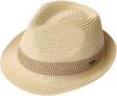 packable straw fedora panama hat for sun protection & style - unisex cuban trilby, ideal for summer beach 55-64cm logo