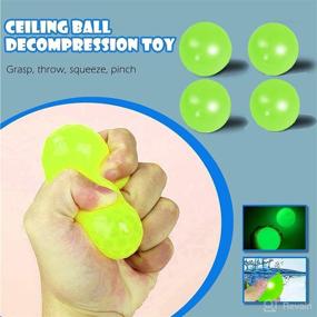 img 1 attached to 🌟 Glow in The Dark Sticky Ceiling Balls by Toylocity - Popular on TIK Tok! Perfect Sticky Stress Balls for Anywhere - Watch them Slowly Fall by Throwing at Walls - Ideal for All Ages