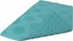 img 4 attached to SAFELAND Patented Non-Slip Bath, Shower, Tub Mat, 28X16 Inch, TPR Material, Eco-Friendly, Non-PVC, Machine Washable, Extra-Soft, With Powerful Gripping Suction Cups, Pop Circle– Aqua