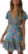 women's summer floral print wrap v neck a line beach mini dress by zesica logo