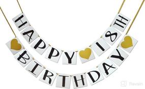 img 4 attached to 🎉 Cheerful 18th Birthday Banner: Glittering Hearts & Ribbon - Vibrant Party Decorations