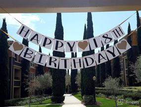 img 1 attached to 🎉 Cheerful 18th Birthday Banner: Glittering Hearts & Ribbon - Vibrant Party Decorations