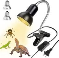 🔥 50w reptile heat lamp set: 2 bulbs with 360°rotatable clip - basking spot & adjustable clamp lamp for aquarium, lizard, turtle, snake & amphibian: uva uvb bulb included logo