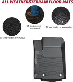 img 2 attached to 🚙 2021-2022 Jeep Grand Cherokee L All-Weather Waterproof 3D Floor Liners, A & UTV PRO Front and Rear Floor Mats, TPE Slush Liner Black Accessories, Replace Part Number 82216590AA