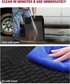 img 1 attached to 🚙 2021-2022 Jeep Grand Cherokee L All-Weather Waterproof 3D Floor Liners, A & UTV PRO Front and Rear Floor Mats, TPE Slush Liner Black Accessories, Replace Part Number 82216590AA