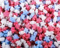 funpak plant based biodegradable packing peanuts 1.5 cu ft bag compostable (red, white, blue stars) logo