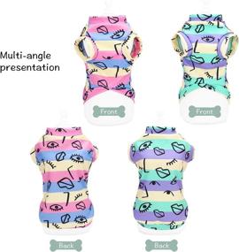 img 1 attached to 🐶 KUDES 2 Pack Graffiti Striped Dog Shirt Puppy Clothes: Stylish Pet Apparel for Small Medium Boys Girls