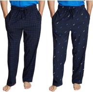 nautica men's lounge & sleepwear: medium fleece pajama bottoms logo