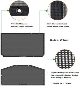 img 1 attached to 🚙 Jeep Gladiator JT 4 Door Top Sunshade by Shadeidea - Front & Rear (2-Piece Set) | Black Mesh Screen Wrangler Cover with UV Blocking | Includes GrabBag Pouch | Lasts 10 Years (2018 - Current)