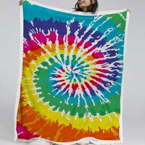 img 4 attached to Colorful And Cozy: Blessliving Tie Dyed Sherpa Blanket, Perfect For Teens And Women