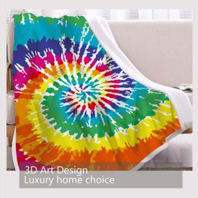 img 2 attached to Colorful And Cozy: Blessliving Tie Dyed Sherpa Blanket, Perfect For Teens And Women
