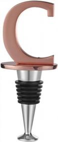 img 4 attached to Stylish And Chic Rose Gold Bottle Stopper With C-Initial For The Perfect Gift On Any Occasion