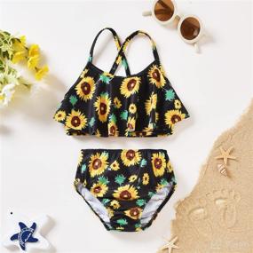 img 3 attached to 👙 2Pcs Tankini Bathing Suit for Baby Girls - Toddler Girl Swimsuit, Infant Little Kids Bikini, Ideal for Summer Beach Outfits