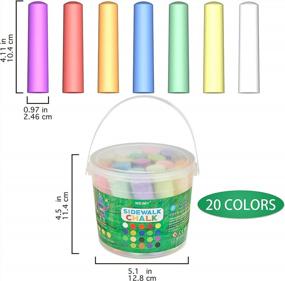 img 1 attached to WEIMY Sidewalk Chalk Bucket - 20 Washable Non-Toxic Colors For Endless Outdoor Creativity!