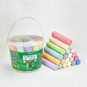 img 2 attached to WEIMY Sidewalk Chalk Bucket - 20 Washable Non-Toxic Colors For Endless Outdoor Creativity!
