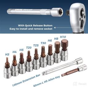 img 2 attached to Professional YESKING 1/4-Inch Drive Click Torque Wrench Set: 72-Tooth Dual-Direction Adjustable with Bit Sockets, 20-200in.lb / 2.26-22.6Nm Range