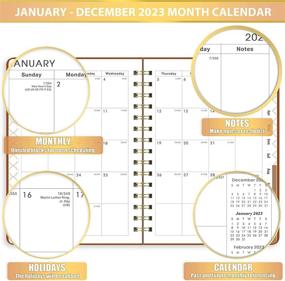 img 2 attached to 2023 Planner: 6.3" X 8.4", Monthly Tabs, Faux Leather Hardcover & Twin-Wire Binding - Perfect Life Assistant