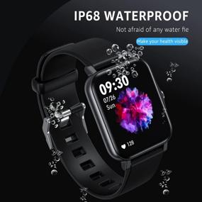 img 1 attached to Smartwatch For Men And Women - Portzon Fitness Tracker Watch With Heart Rate And Sleep Monitor, IP68 Waterproof For IOS And Android Phones, Tracks Steps And Calories Counter