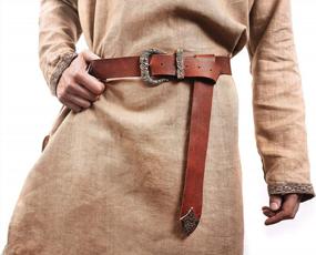 img 1 attached to Norse Tradesman Long-Sleeve Medieval Tunic - 350 GSM Linen Fabric - Premium Quality Viking Reenactment Attire