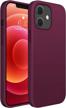 miracase compatible with iphone 12 case and iphone 12 pro case 6.1 inch(2020),liquid silicone gel rubber full body protection shockproof drop protection case(wine red) logo
