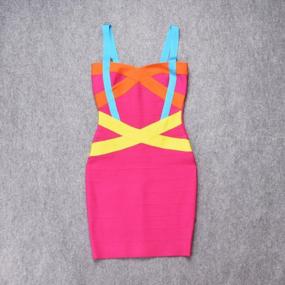img 2 attached to HLBandage Women'S Spaghetti Strap Solid Mini Rayon Bandage Dress
