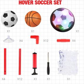 img 3 attached to Indoor Hover Soccer Set - Perfect Gift For Kids Ages 2-8 | Includes Football, Basketball & Pump!