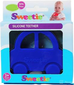 img 2 attached to Sweetie Teether: Fun and Soothing Silicone Teething Car Toy for Babies in Blue