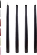 конические подсвечники без капель, без запаха: гладкие черные 12-дюймовые конусы candlenscent's - 4 упаковки логотип
